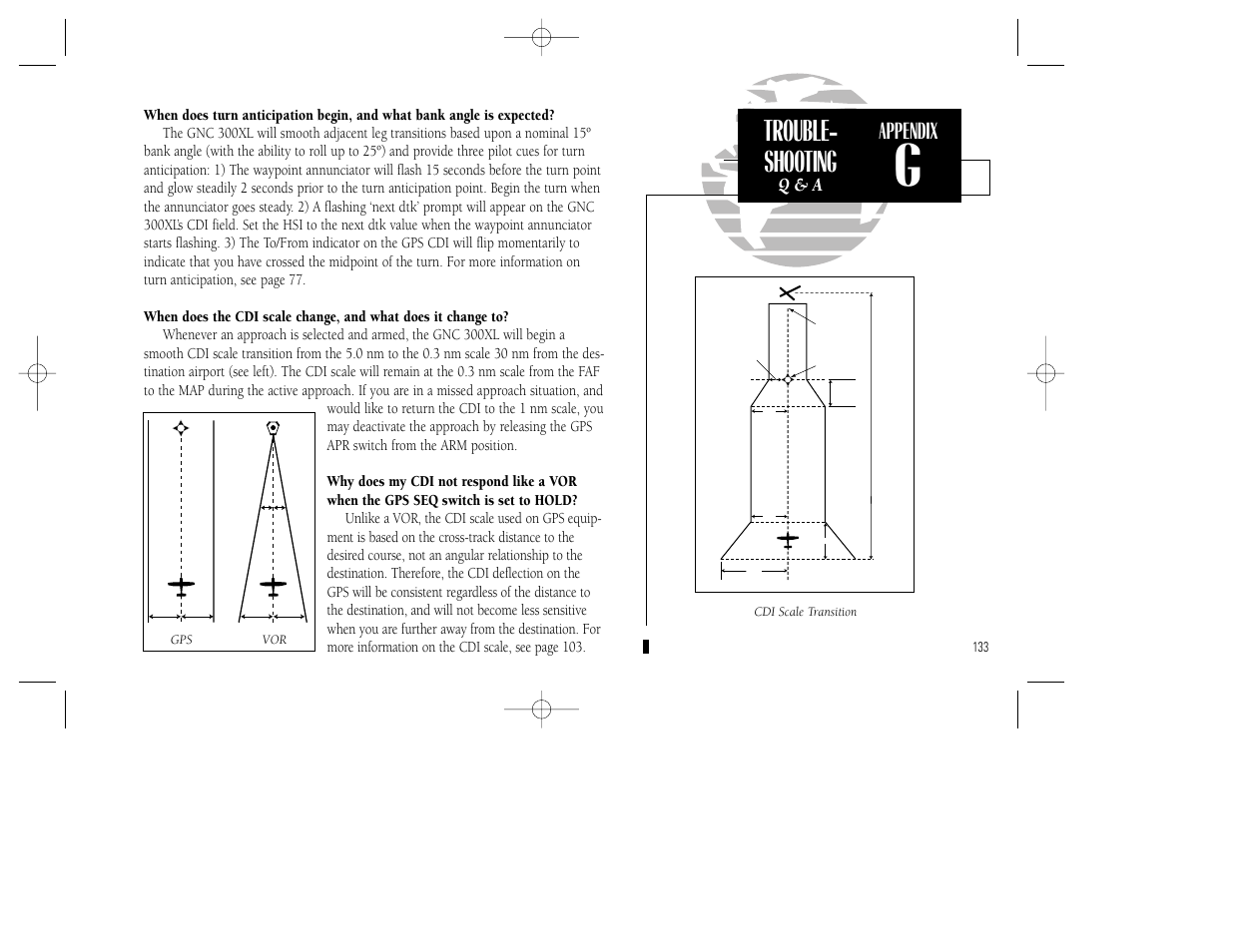 Trouble- shooting, Appendix, Q & a | Garmin GNC 300XL TSO User Manual | Page 143 / 150