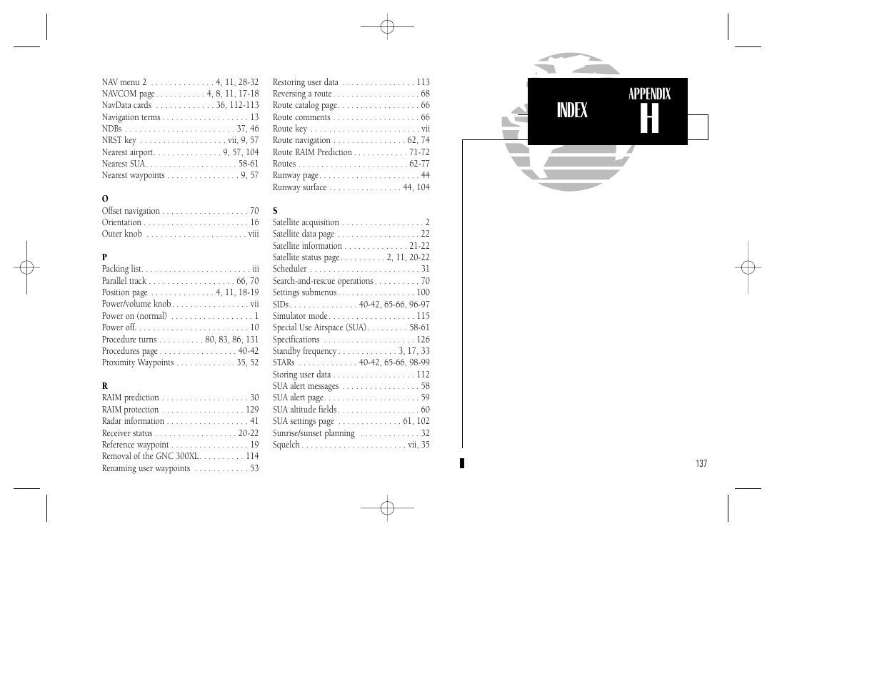 Index | Garmin GNC 300XL TSO User Manual | Page 147 / 150