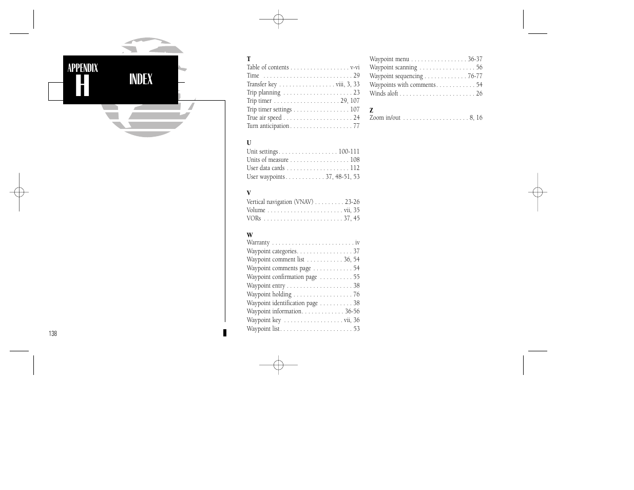 Index | Garmin GNC 300XL TSO User Manual | Page 148 / 150