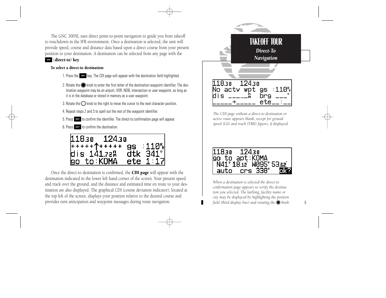 Takeoff tour | Garmin GNC 300XL TSO User Manual | Page 15 / 150