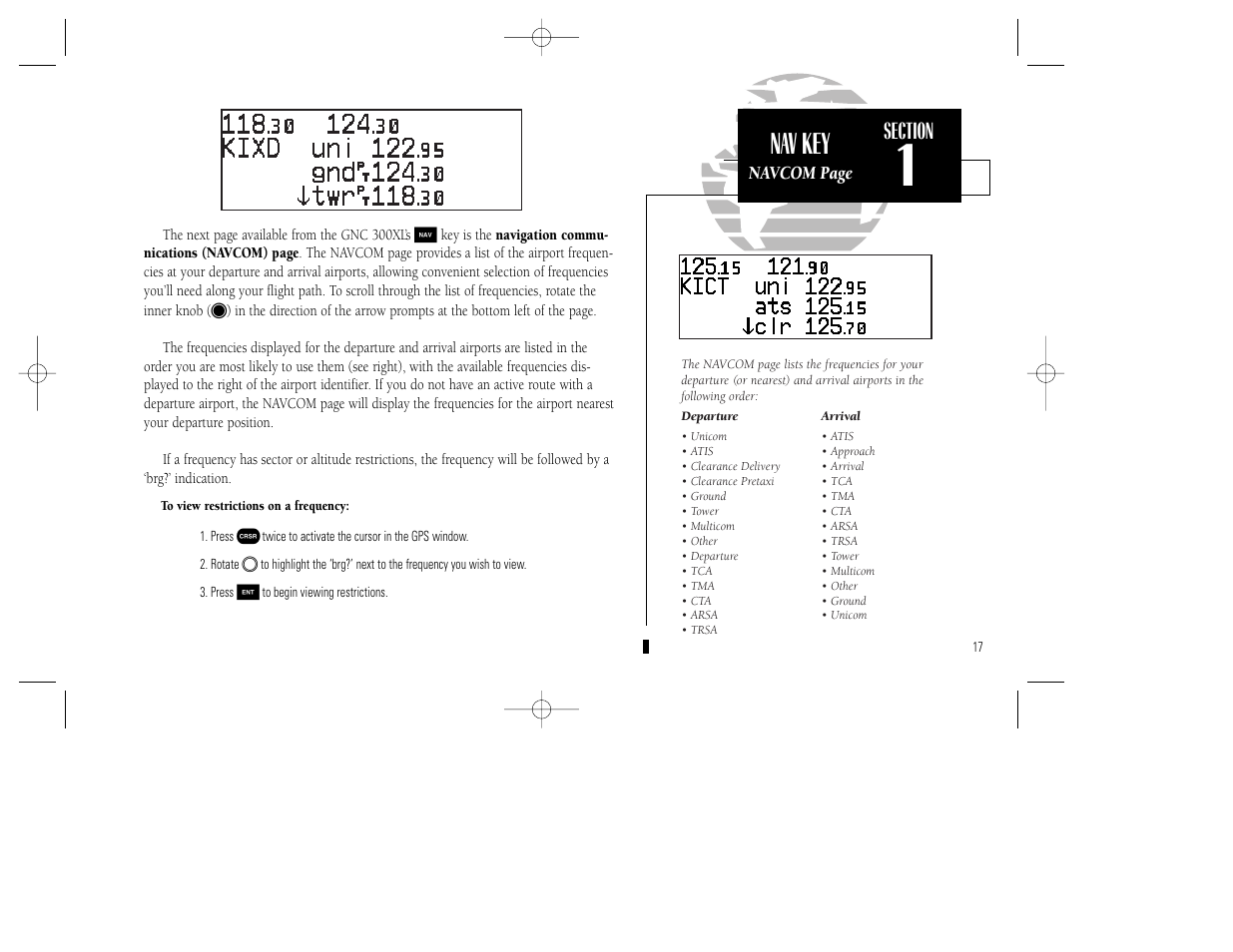 Nav key | Garmin GNC 300XL TSO User Manual | Page 27 / 150