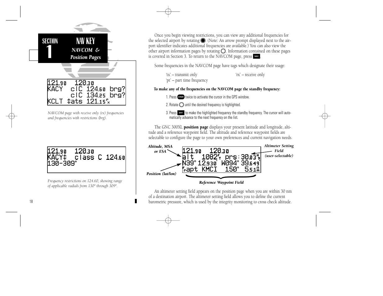 Nav key | Garmin GNC 300XL TSO User Manual | Page 28 / 150