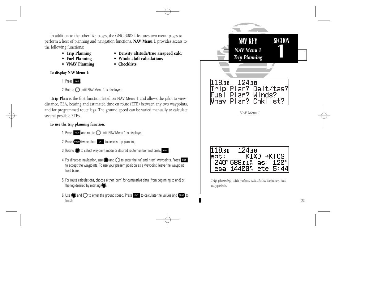 Nav key | Garmin GNC 300XL TSO User Manual | Page 33 / 150