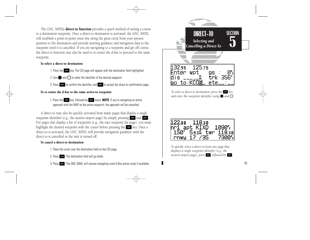 Direct-to | Garmin GNC 300XL TSO User Manual | Page 73 / 150