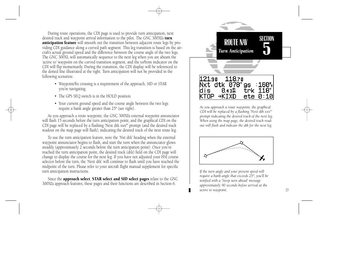 Route nav | Garmin GNC 300XL TSO User Manual | Page 87 / 150