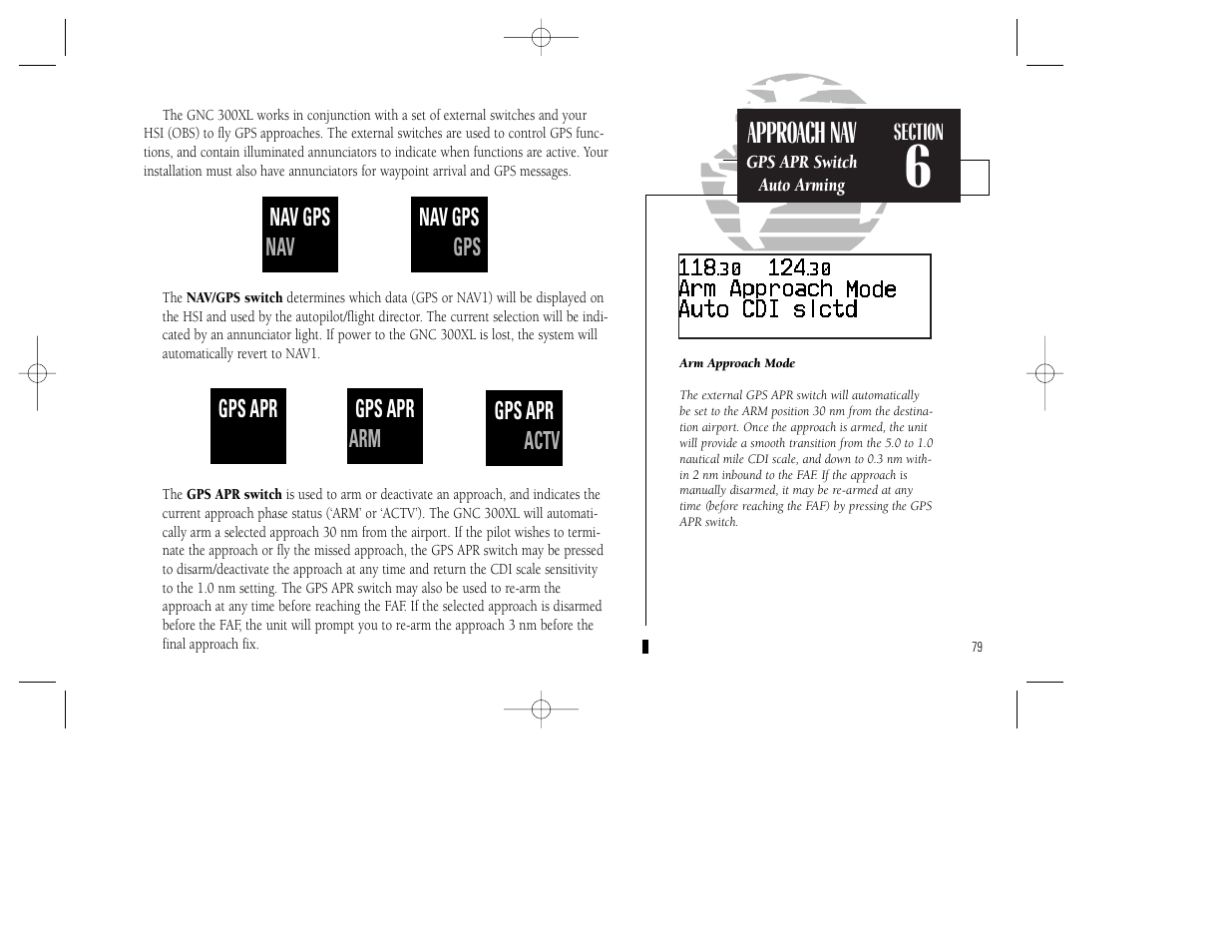 Approach nav | Garmin GNC 300XL TSO User Manual | Page 89 / 150