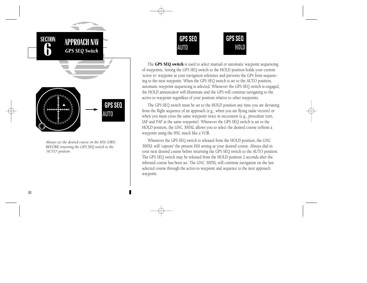 Approach nav, Gps seq, Auto actv | Auto hold | Garmin GNC 300XL TSO User Manual | Page 90 / 150