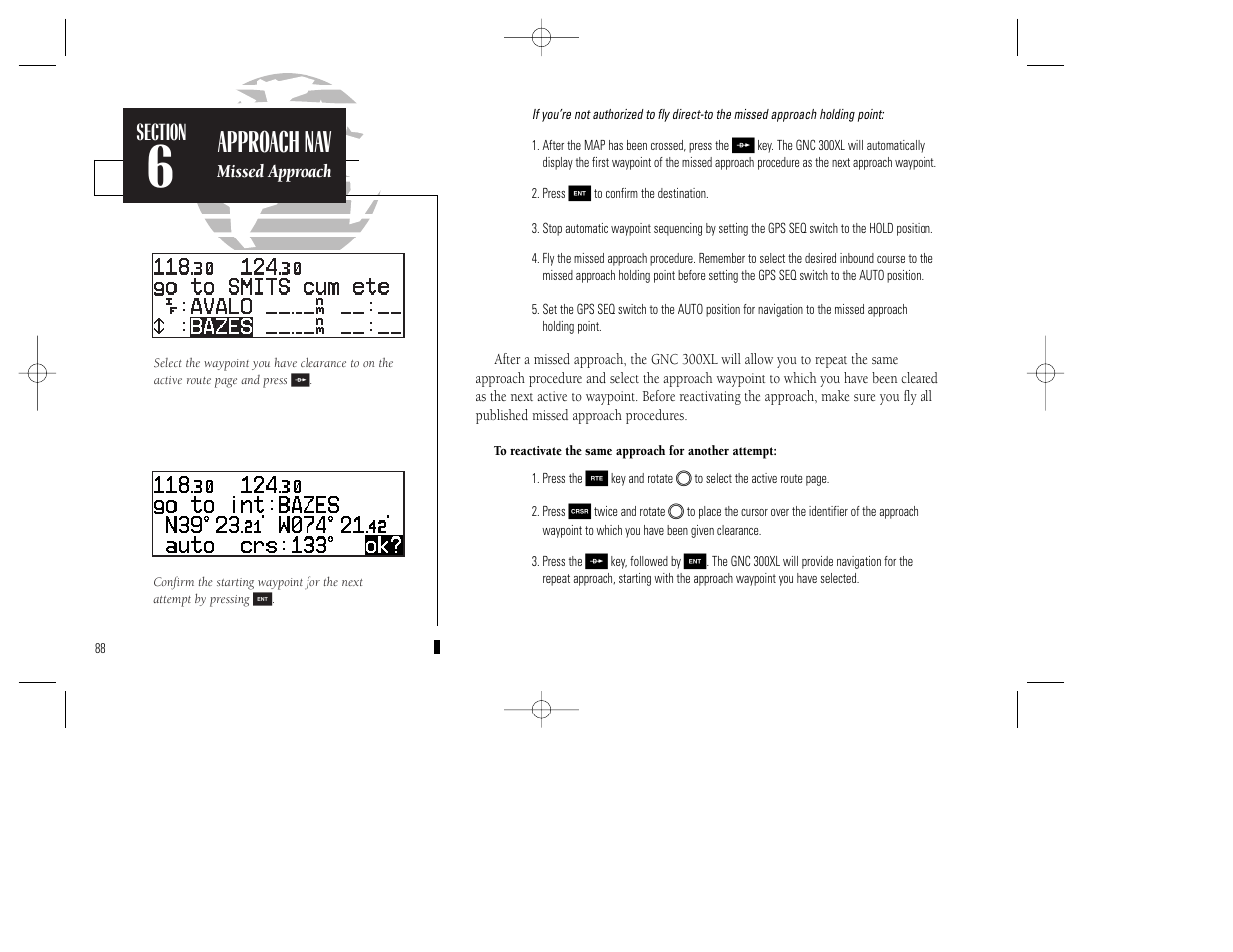 Approach nav | Garmin GNC 300XL TSO User Manual | Page 98 / 150