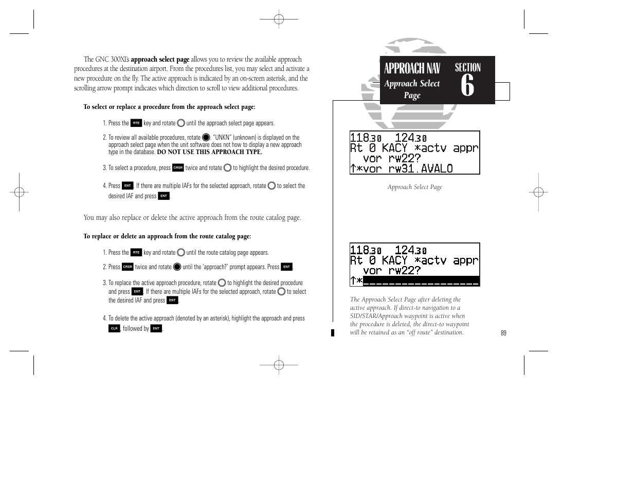 Approach nav | Garmin GNC 300XL TSO User Manual | Page 99 / 150