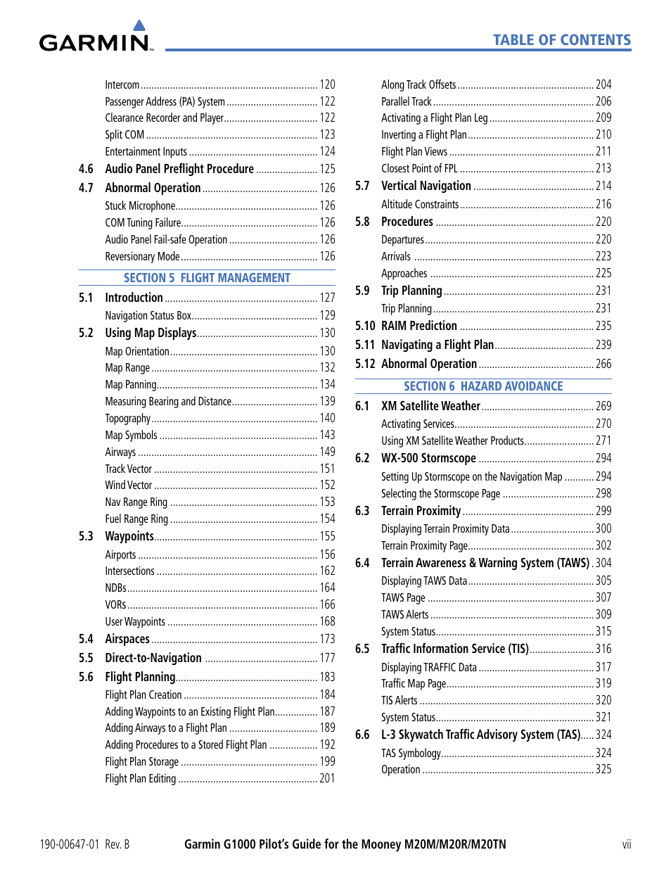 Garmin G1000 Mooney M20TN User Manual | Page 10 / 494