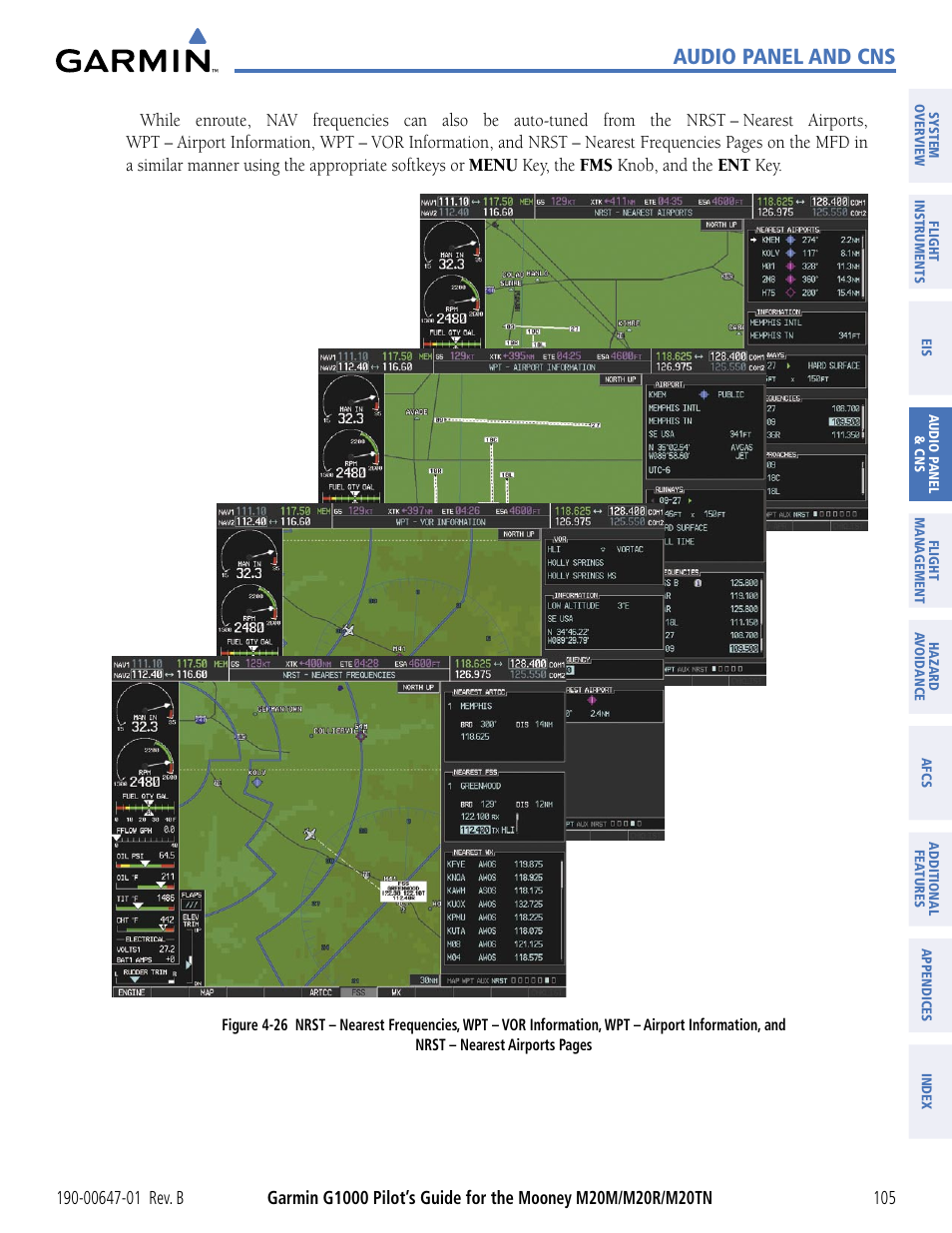 Audio panel and cns | Garmin G1000 Mooney M20TN User Manual | Page 116 / 494