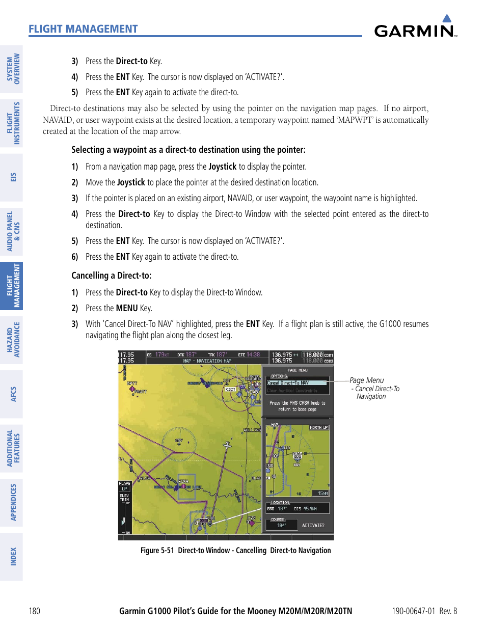 Flight management | Garmin G1000 Mooney M20TN User Manual | Page 191 / 494