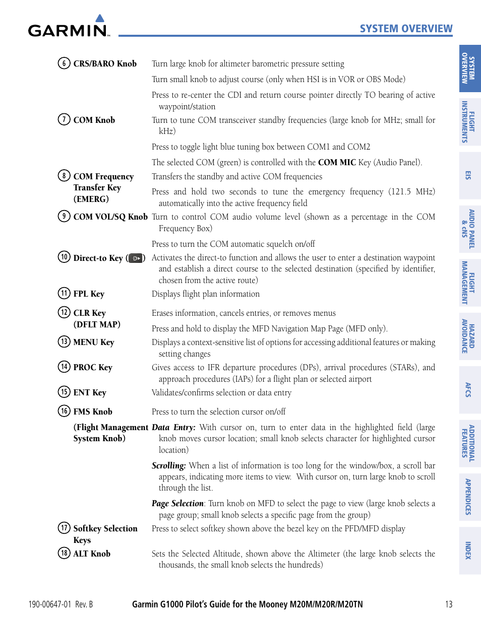 System overview | Garmin G1000 Mooney M20TN User Manual | Page 24 / 494