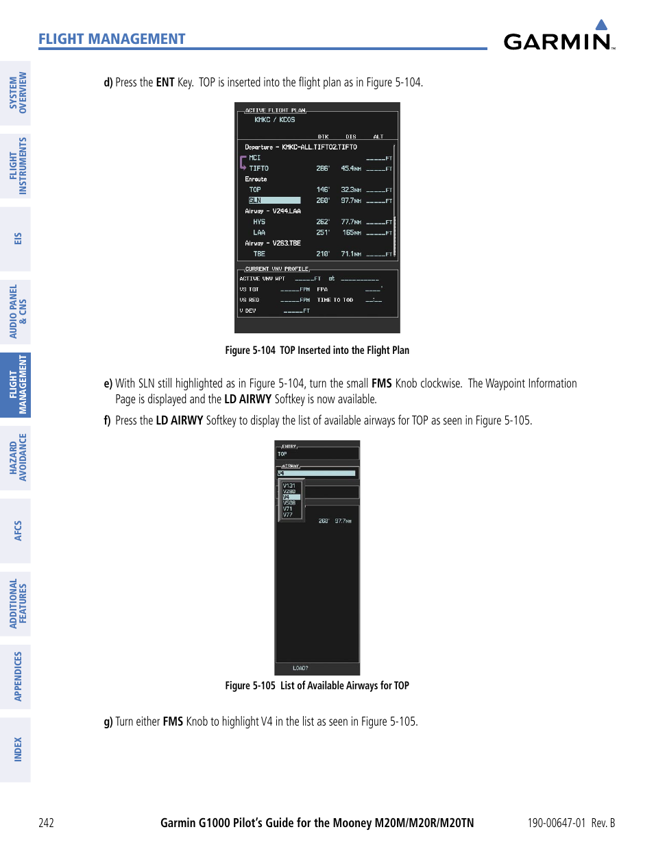 Flight management | Garmin G1000 Mooney M20TN User Manual | Page 253 / 494