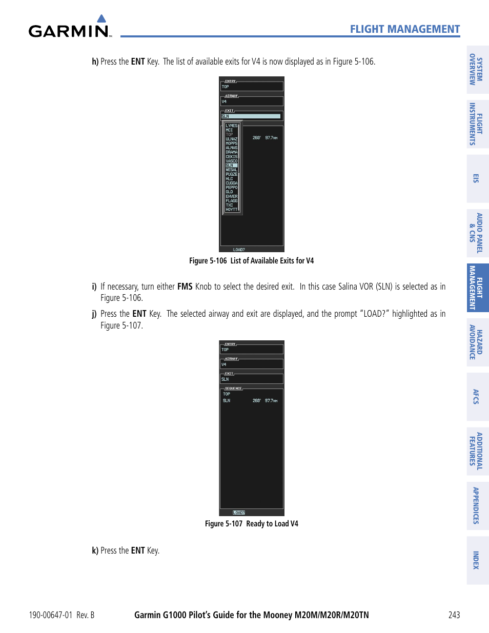 Flight management | Garmin G1000 Mooney M20TN User Manual | Page 254 / 494