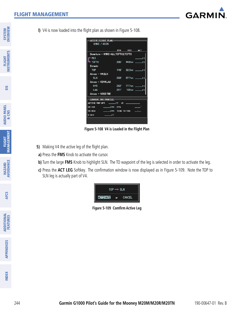 Flight management | Garmin G1000 Mooney M20TN User Manual | Page 255 / 494