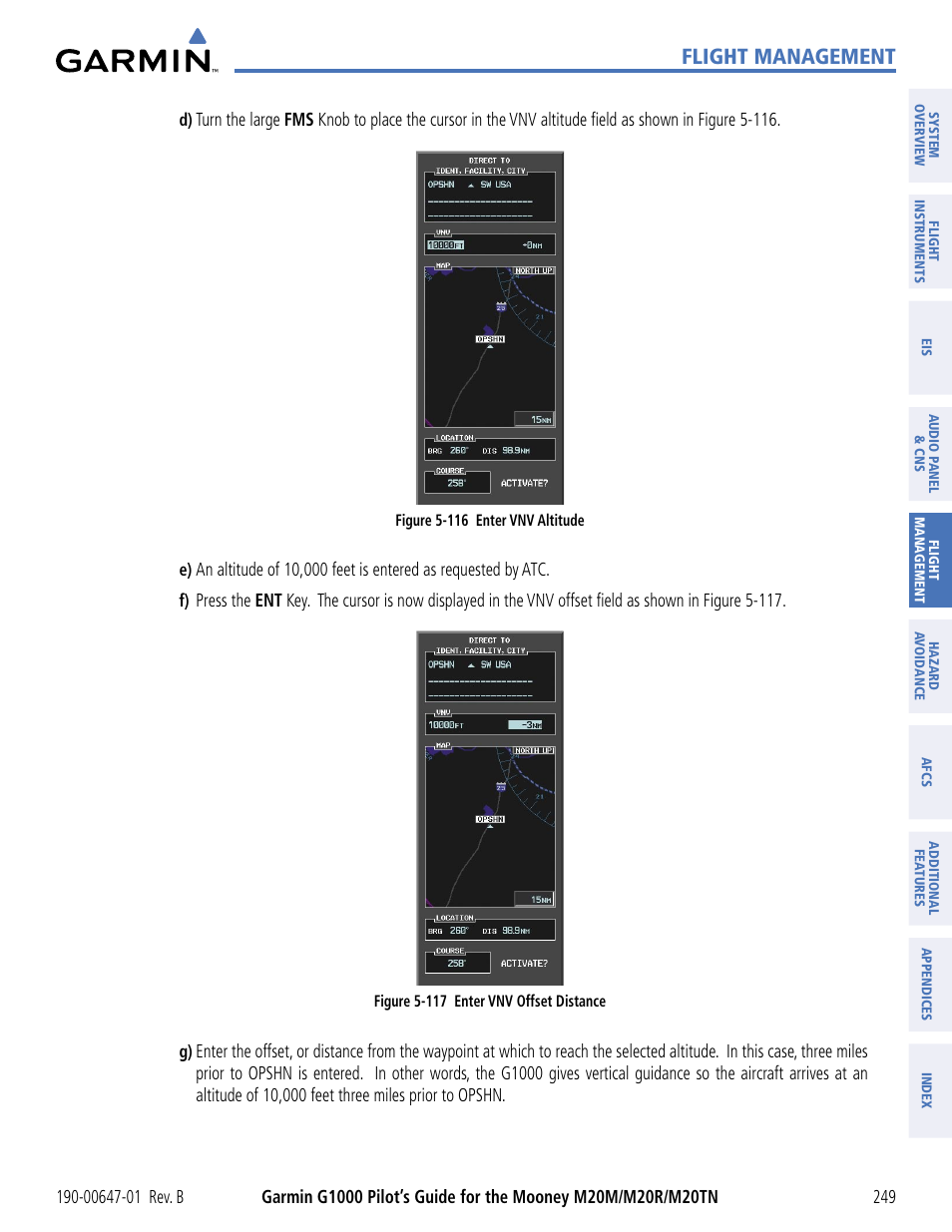 Flight management | Garmin G1000 Mooney M20TN User Manual | Page 260 / 494