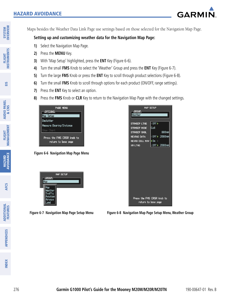 Hazard avoidance | Garmin G1000 Mooney M20TN User Manual | Page 287 / 494