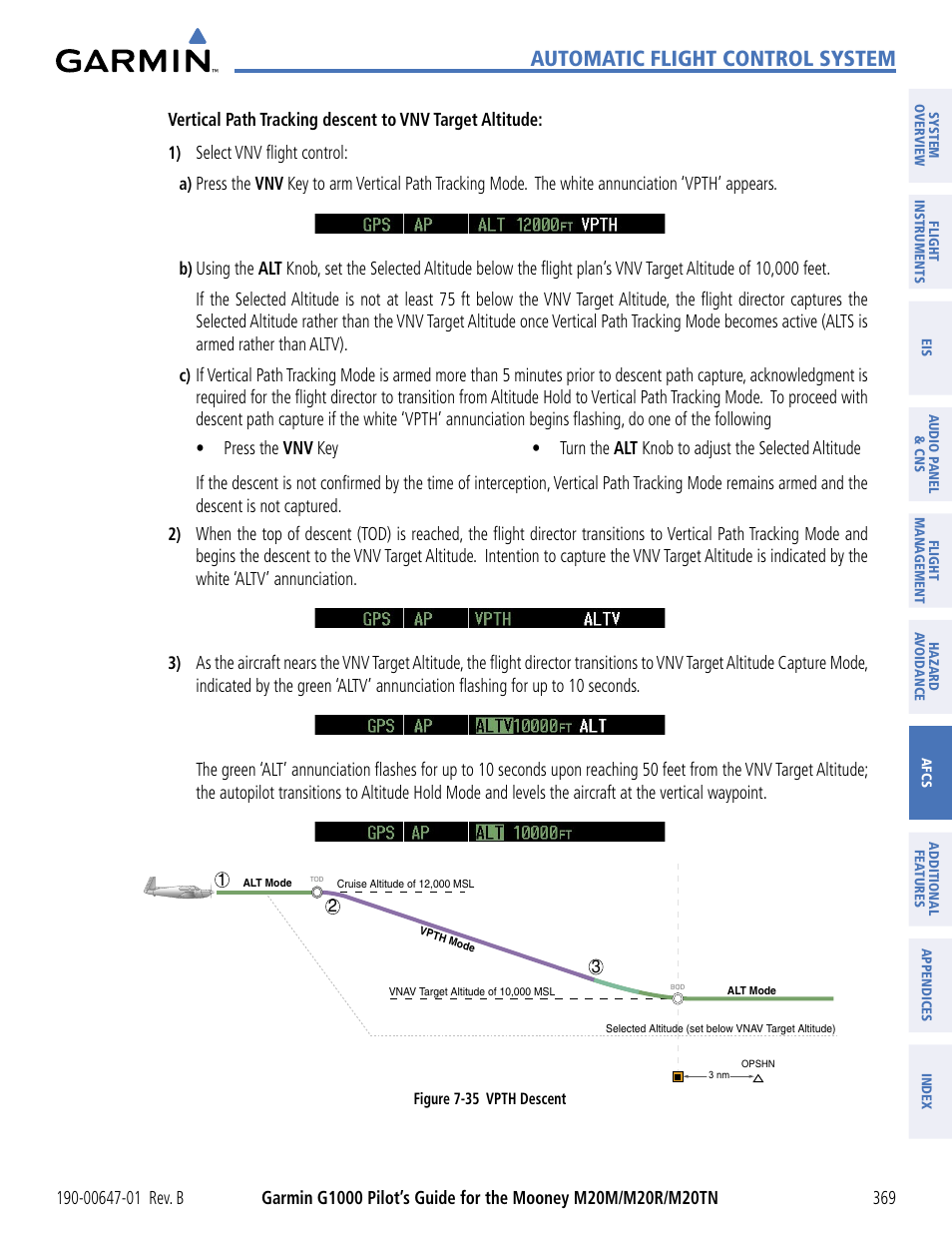 Automatic flight control system | Garmin G1000 Mooney M20TN User Manual | Page 380 / 494