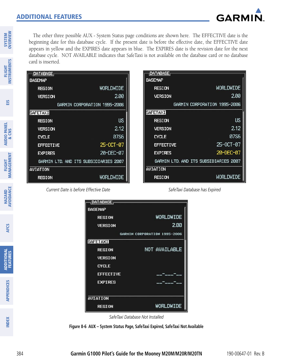 Additional features | Garmin G1000 Mooney M20TN User Manual | Page 395 / 494