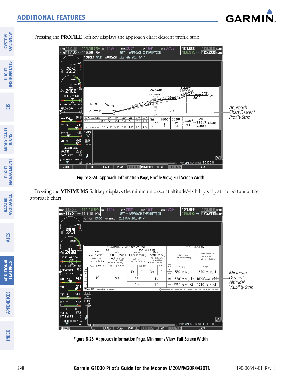 Additional features | Garmin G1000 Mooney M20TN User Manual | Page 409 / 494