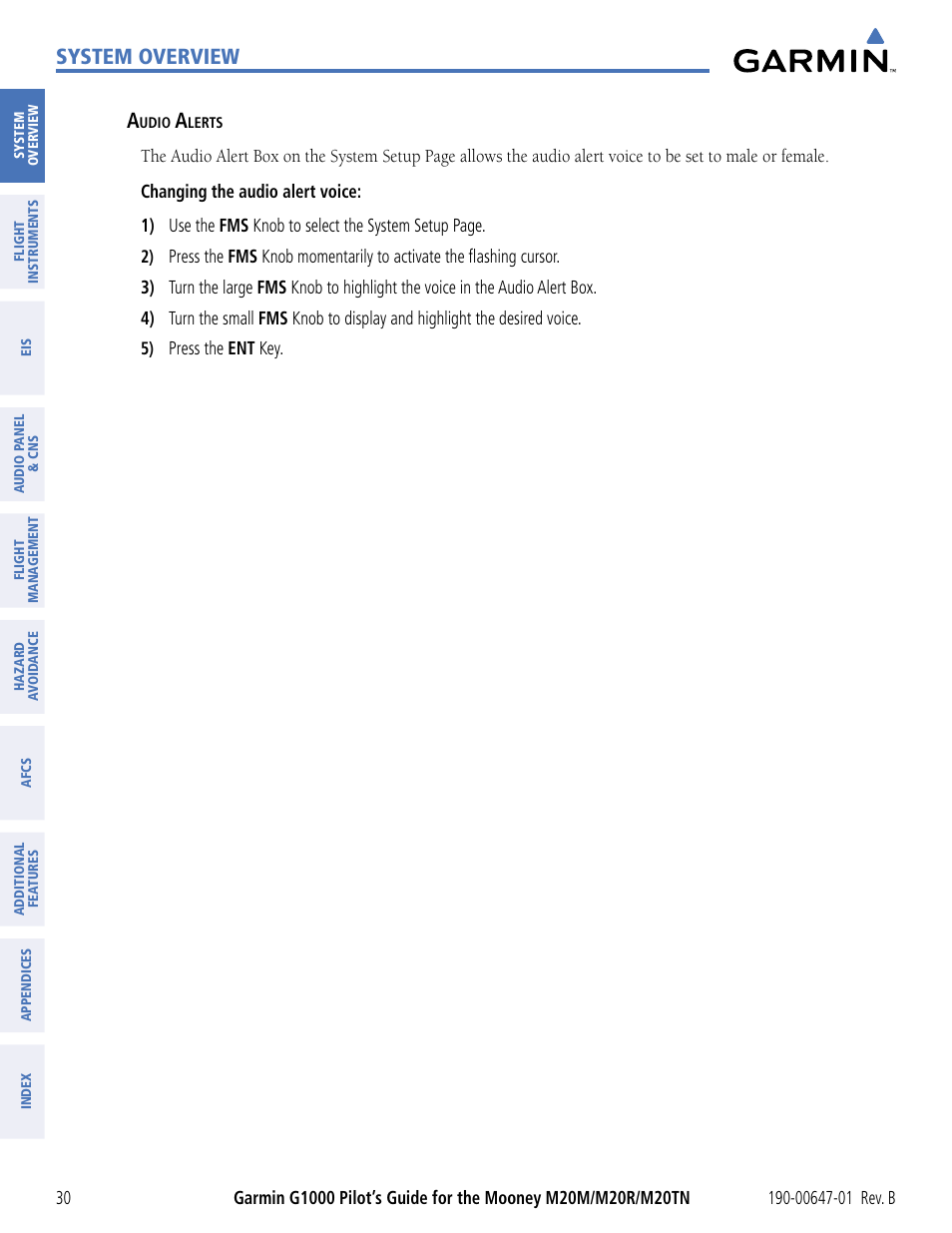 System overview | Garmin G1000 Mooney M20TN User Manual | Page 41 / 494