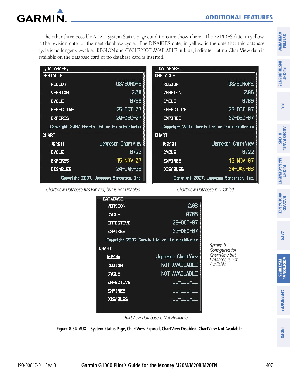 Additional features | Garmin G1000 Mooney M20TN User Manual | Page 418 / 494