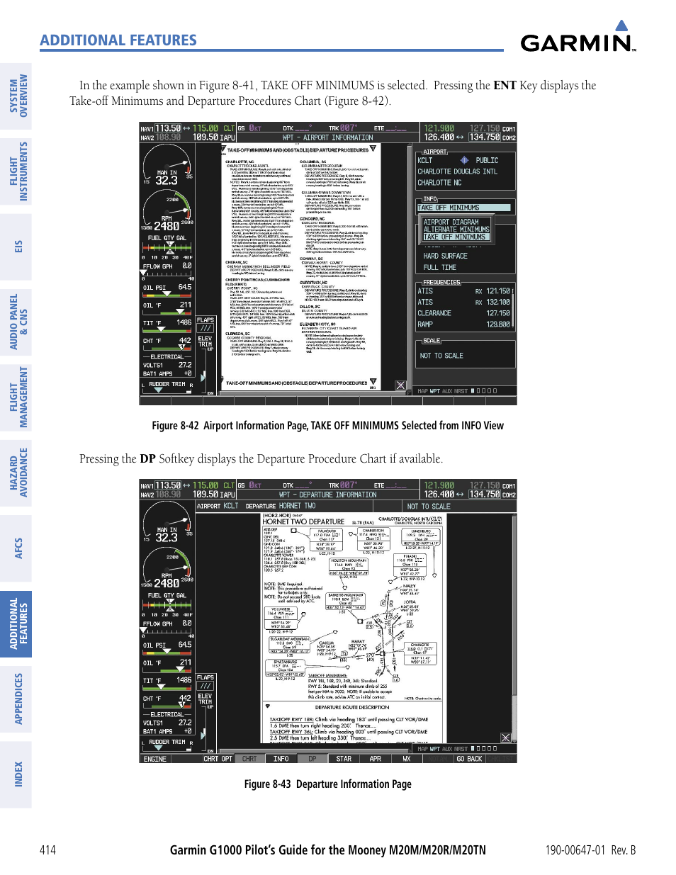 Additional features | Garmin G1000 Mooney M20TN User Manual | Page 425 / 494