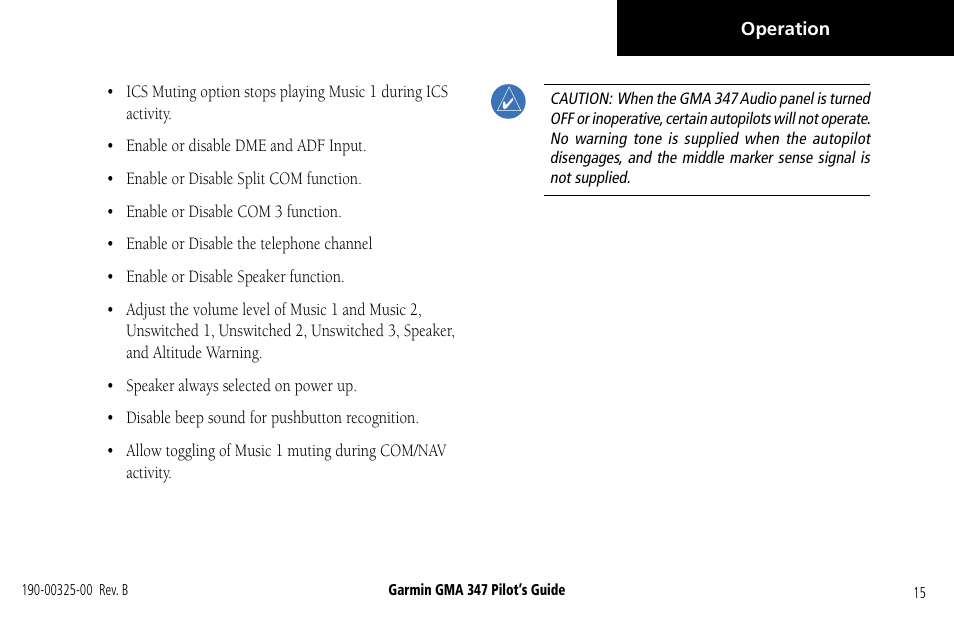 Garmin GMA 347 User Manual | Page 17 / 18