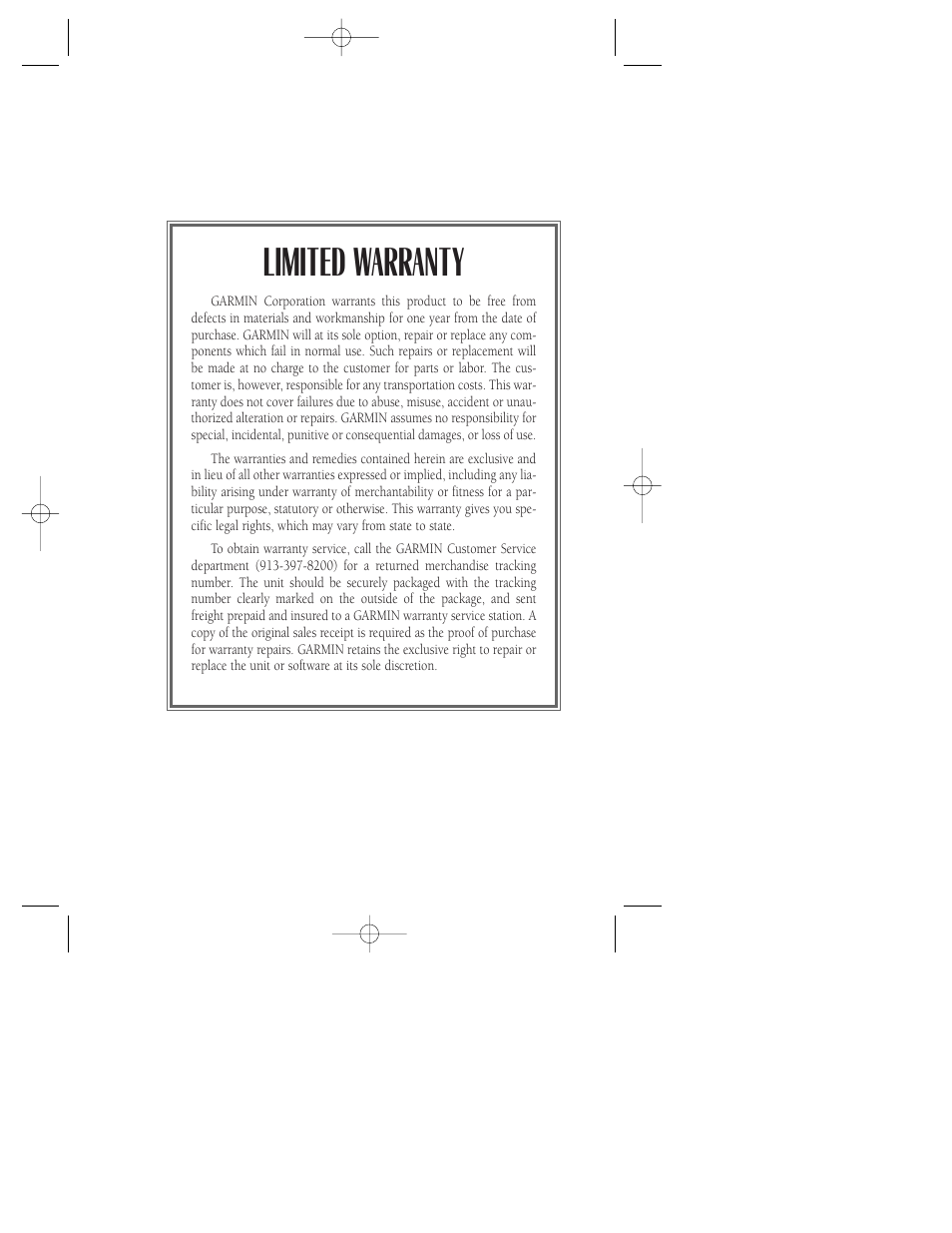 Limited warranty | Garmin GPS 12XL User Manual | Page 63 / 64