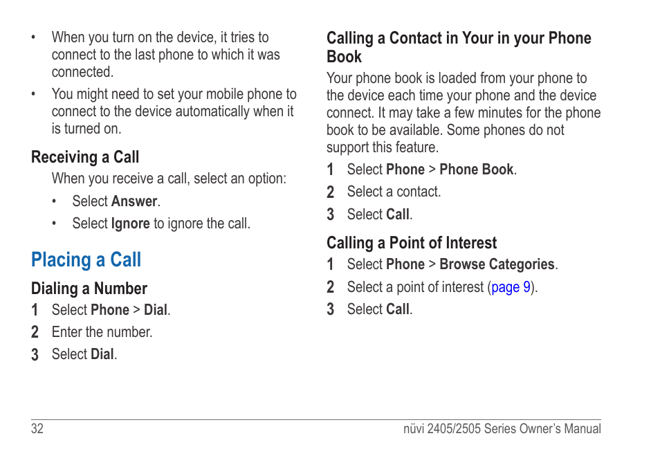 Placing a call | Garmin nuvi 2595LT User Manual | Page 38 / 88