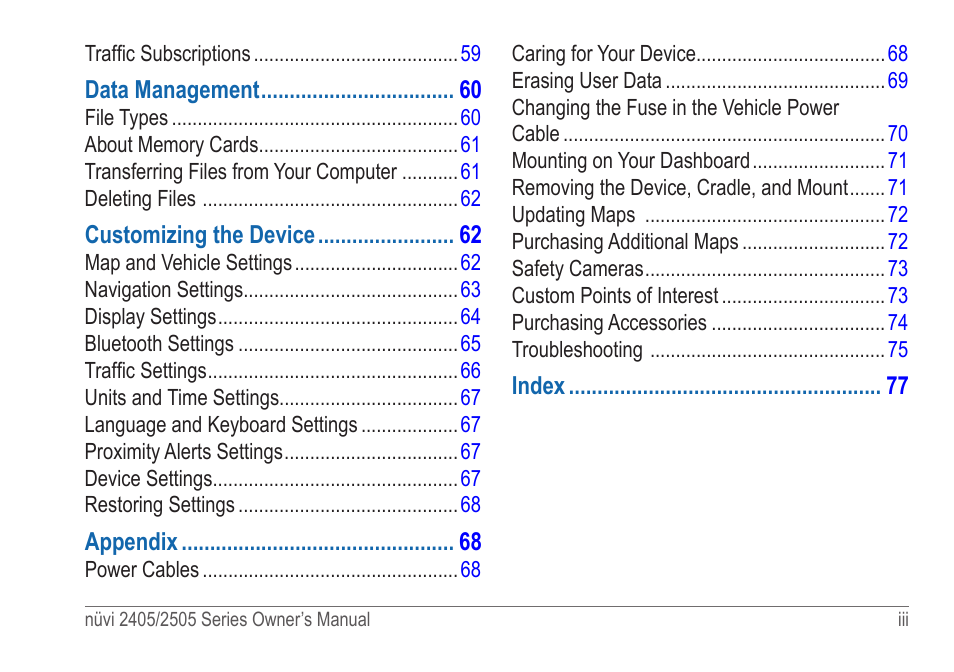 Garmin nuvi 2595LT User Manual | Page 5 / 88