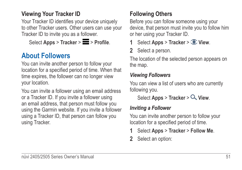 About followers | Garmin nuvi 2595LT User Manual | Page 57 / 88