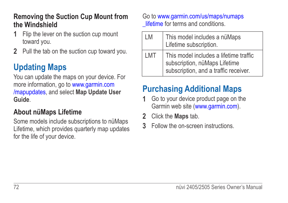 Updating maps, Purchasing additional maps, And a traffic receiver | Garmin nuvi 2595LT User Manual | Page 78 / 88