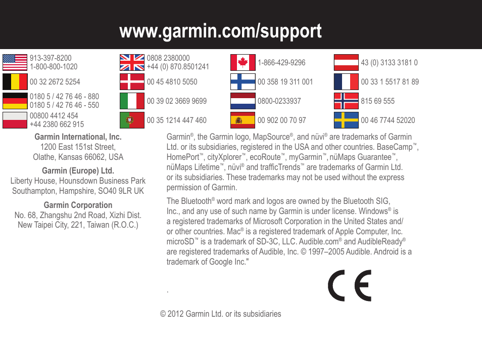 Garmin nuvi 2595LT User Manual | Page 88 / 88