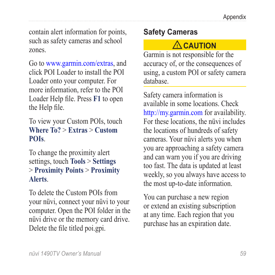 Garmin nuvi 1490TV User Manual | Page 61 / 76