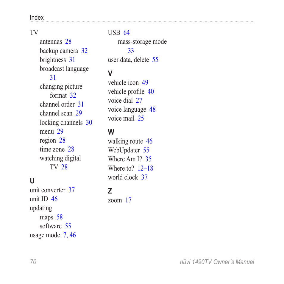 Garmin nuvi 1490TV User Manual | Page 72 / 76