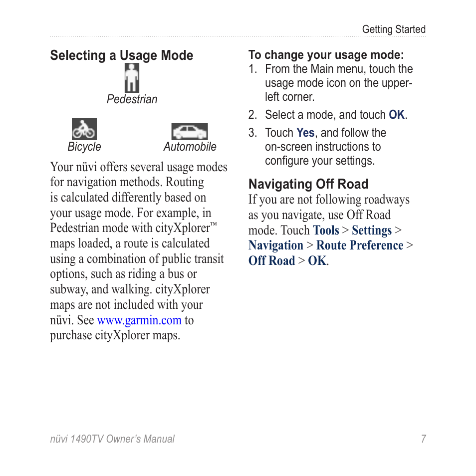 Garmin nuvi 1490TV User Manual | Page 9 / 76