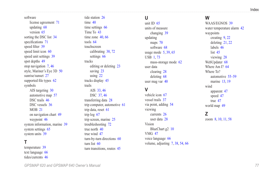 Garmin GPSMAP 640 User Manual | Page 83 / 84