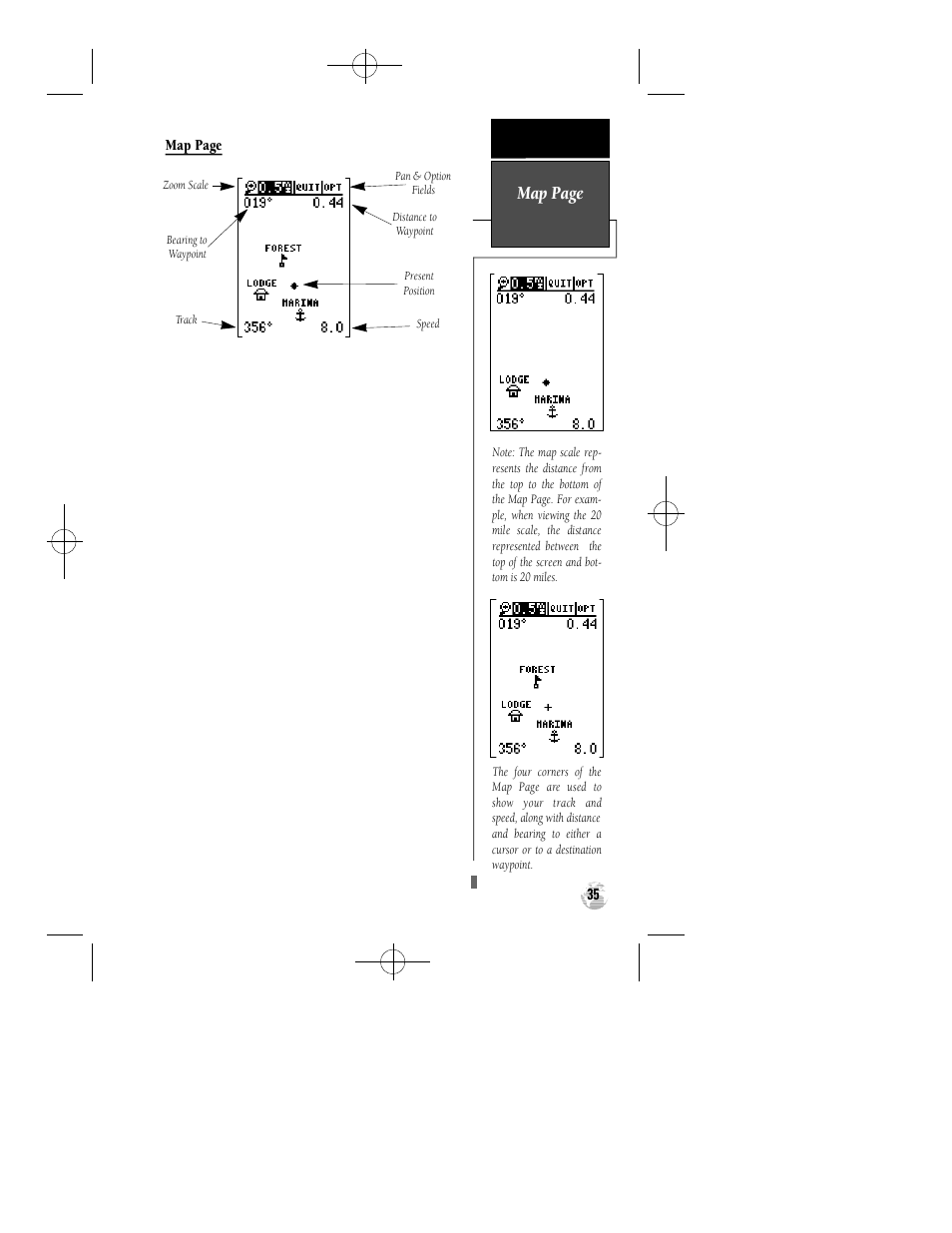 Map page | Garmin GPS 12 User Manual | Page 39 / 66