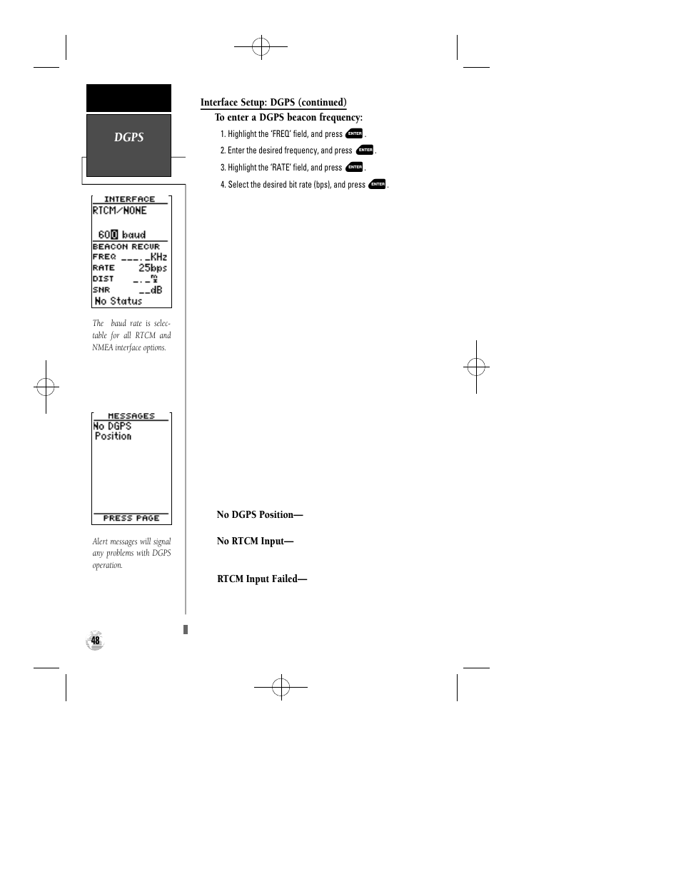 Dgps | Garmin GPS 12 User Manual | Page 52 / 66