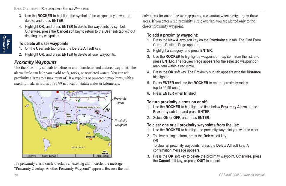 Proximity waypoints | Garmin GPSMAP 3005C User Manual | Page 26 / 124