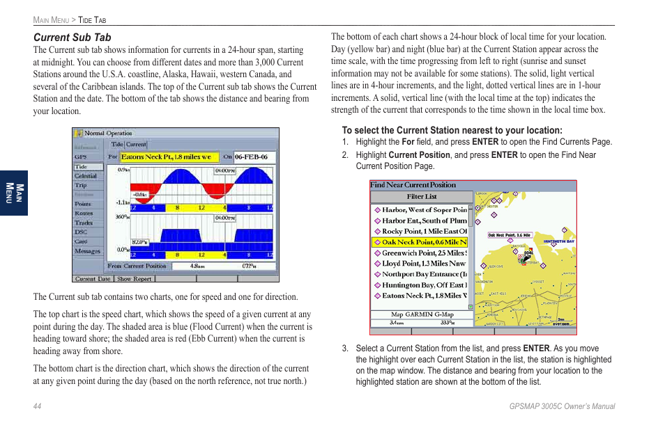 Current sub tab | Garmin GPSMAP 3005C User Manual | Page 52 / 124