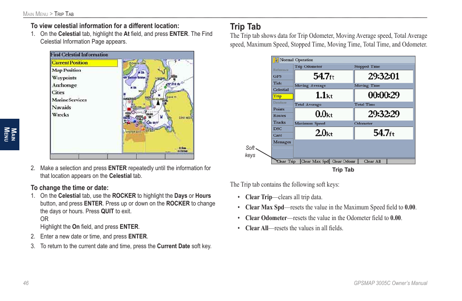 Trip tab | Garmin GPSMAP 3005C User Manual | Page 54 / 124