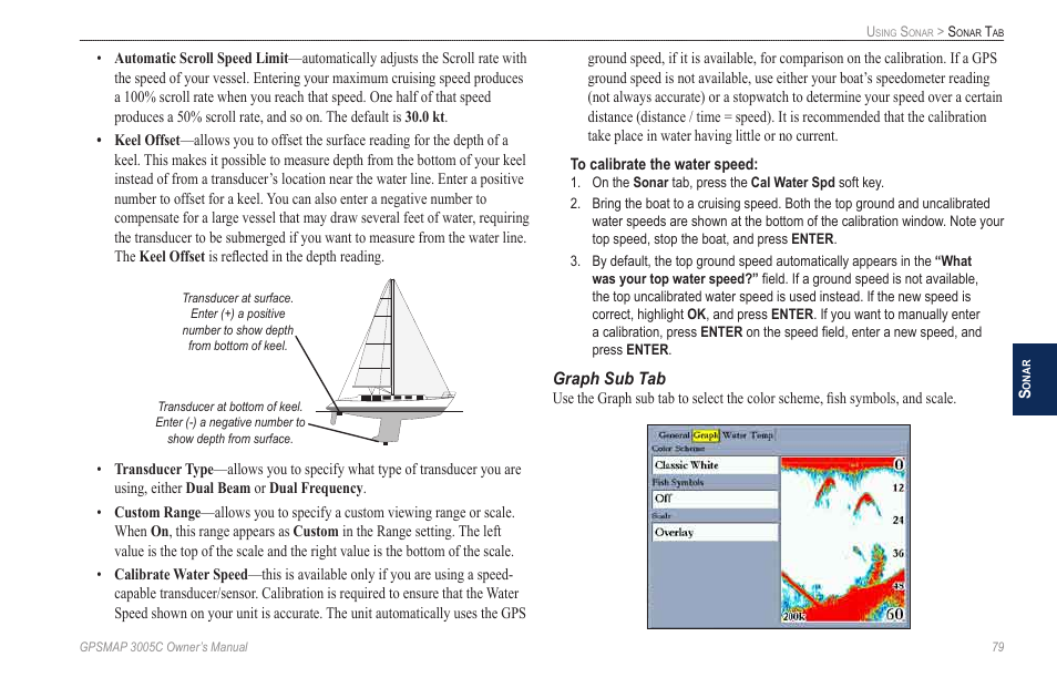 Graph sub tab | Garmin GPSMAP 3005C User Manual | Page 87 / 124