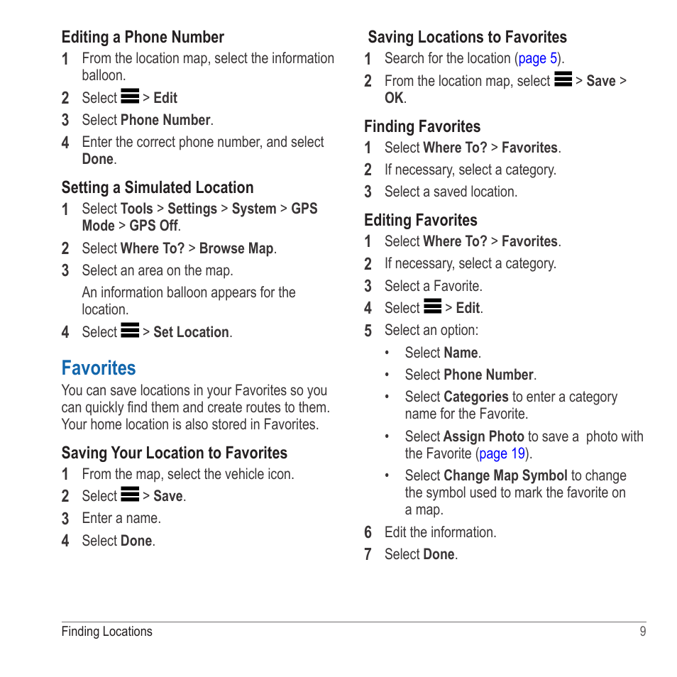 Favorites, Using favorites | Garmin nuvi 2580TV User Manual | Page 13 / 36