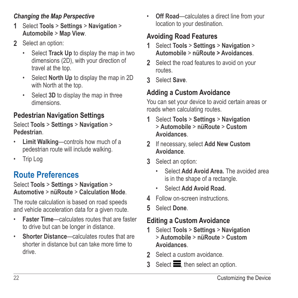 Route preferences | Garmin nuvi 2580TV User Manual | Page 26 / 36