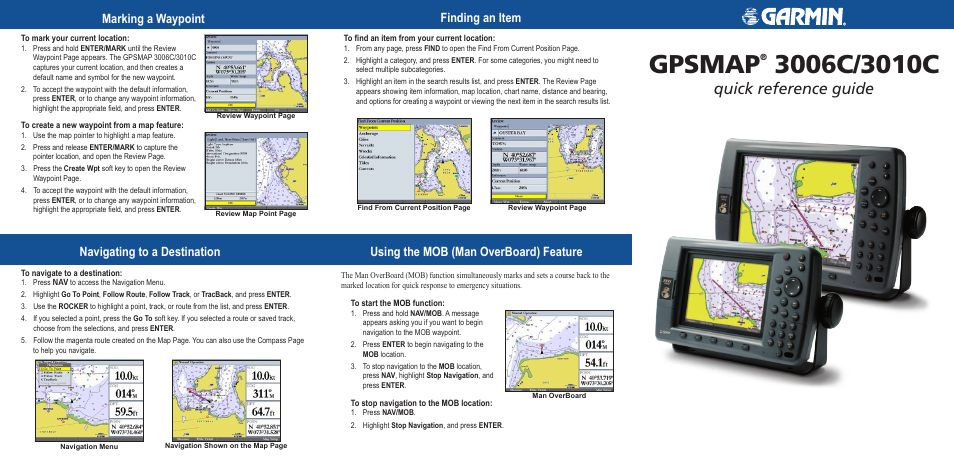 Garmin GPSMAP 3010C User Manual | 2 pages