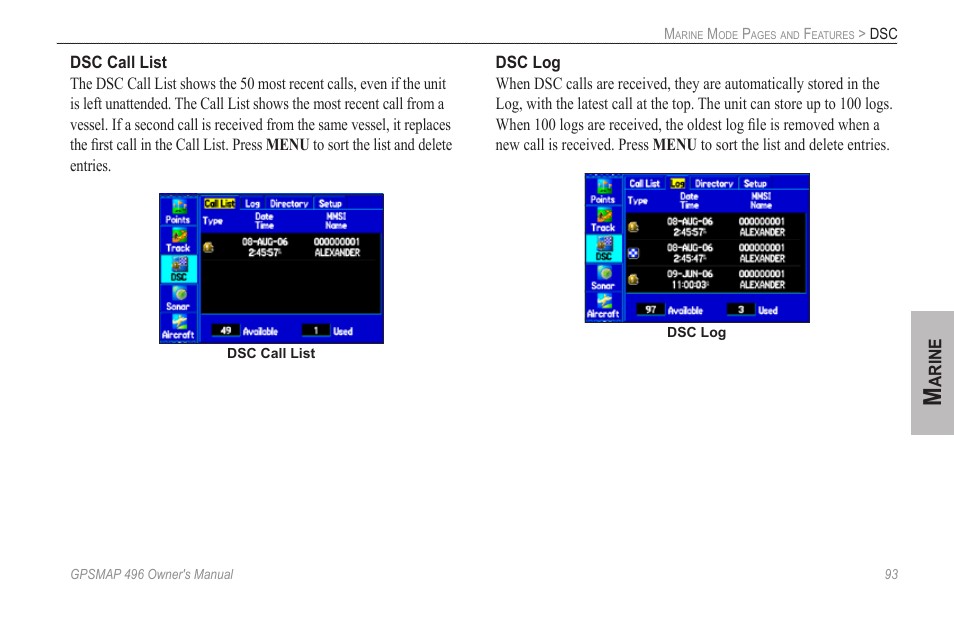 Garmin GPSMAP 496 User Manual | Page 101 / 164