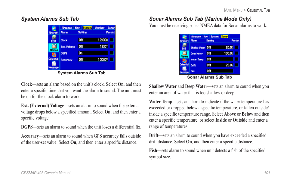 Garmin GPSMAP 496 User Manual | Page 109 / 164